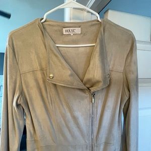 House of CB suede microfiber tan jumpsuit size L